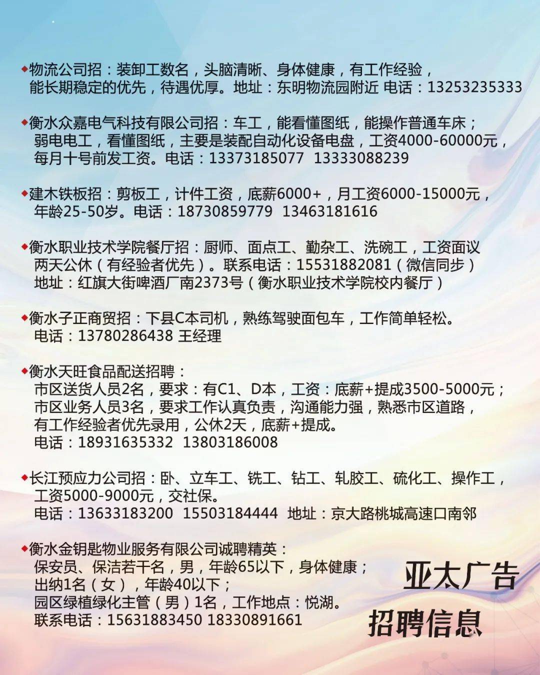 昆山物业最新水电工招聘启事